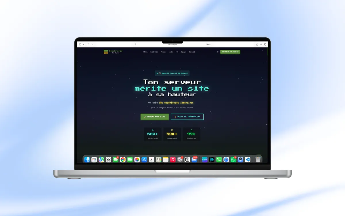 Aperçu du projet BlockForge Web
